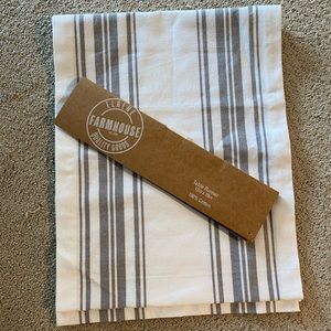3/$15 - EUC Table Runner with Gray Stripes - 70” x 13”
